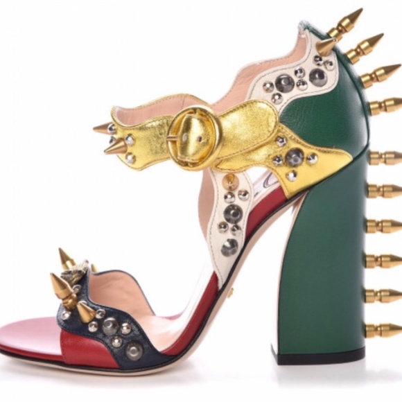 Gucci rock stud multi color sandals - Picture 2 of 4